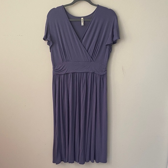 Chic Purple Midi Dress - Picture 1 of 3